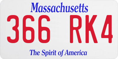 MA license plate 366RK4