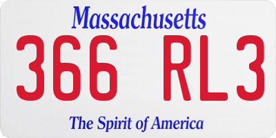 MA license plate 366RL3