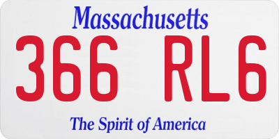 MA license plate 366RL6