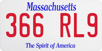 MA license plate 366RL9