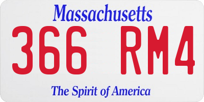 MA license plate 366RM4