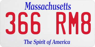 MA license plate 366RM8