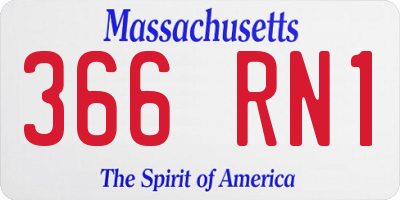 MA license plate 366RN1