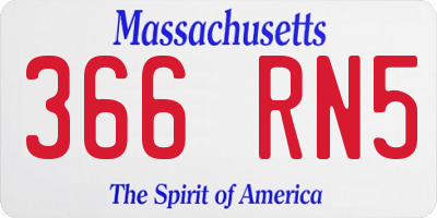 MA license plate 366RN5