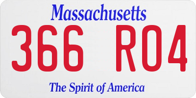 MA license plate 366RO4