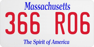 MA license plate 366RO6