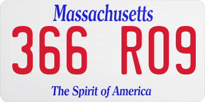 MA license plate 366RO9