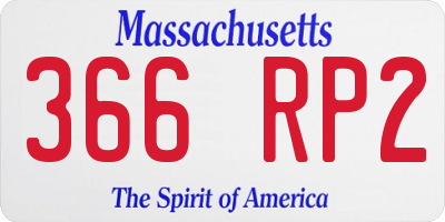 MA license plate 366RP2