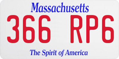 MA license plate 366RP6