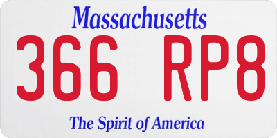 MA license plate 366RP8