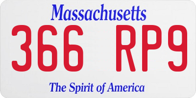 MA license plate 366RP9