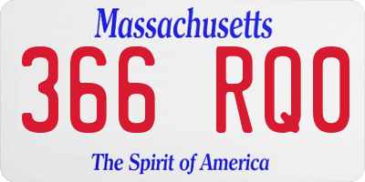 MA license plate 366RQ0