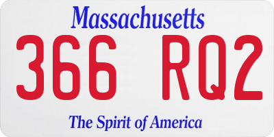 MA license plate 366RQ2