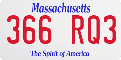 MA license plate 366RQ3