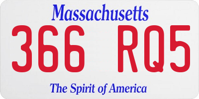 MA license plate 366RQ5