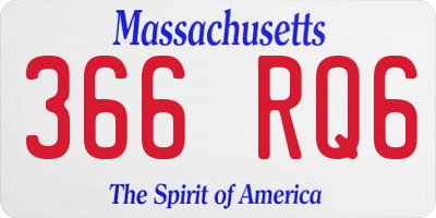 MA license plate 366RQ6