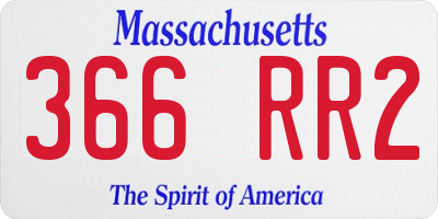 MA license plate 366RR2