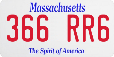 MA license plate 366RR6