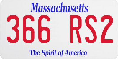 MA license plate 366RS2