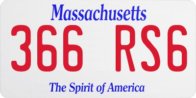 MA license plate 366RS6