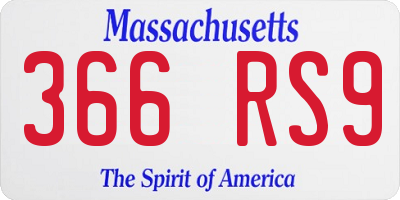 MA license plate 366RS9