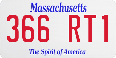 MA license plate 366RT1