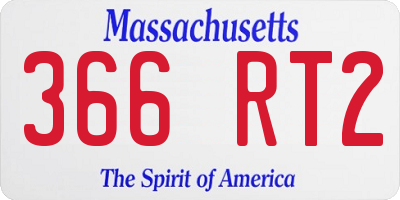 MA license plate 366RT2