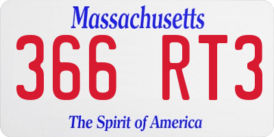 MA license plate 366RT3