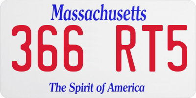MA license plate 366RT5