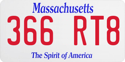 MA license plate 366RT8