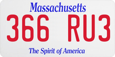 MA license plate 366RU3