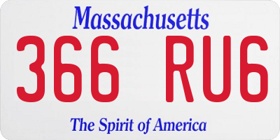 MA license plate 366RU6