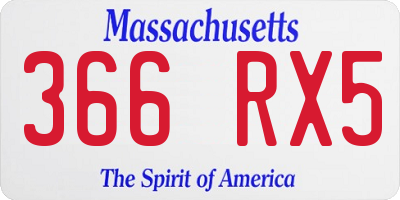 MA license plate 366RX5