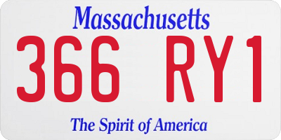 MA license plate 366RY1