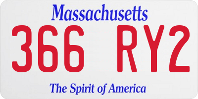 MA license plate 366RY2
