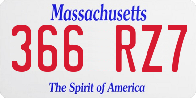 MA license plate 366RZ7