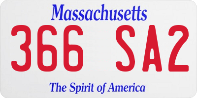 MA license plate 366SA2