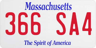 MA license plate 366SA4