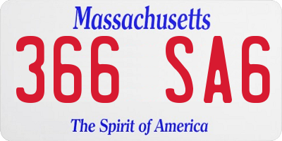 MA license plate 366SA6
