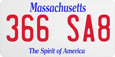 MA license plate 366SA8