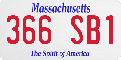 MA license plate 366SB1