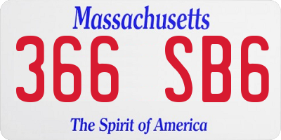 MA license plate 366SB6