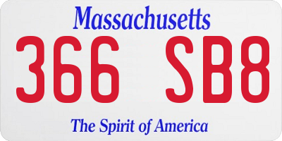 MA license plate 366SB8
