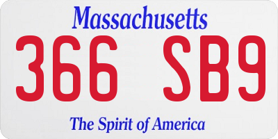 MA license plate 366SB9