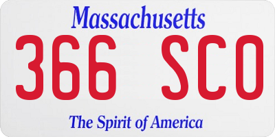 MA license plate 366SC0