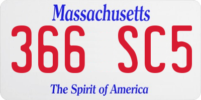 MA license plate 366SC5