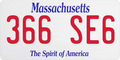 MA license plate 366SE6