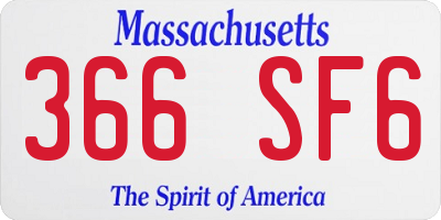 MA license plate 366SF6