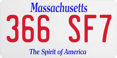 MA license plate 366SF7