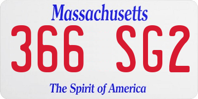 MA license plate 366SG2